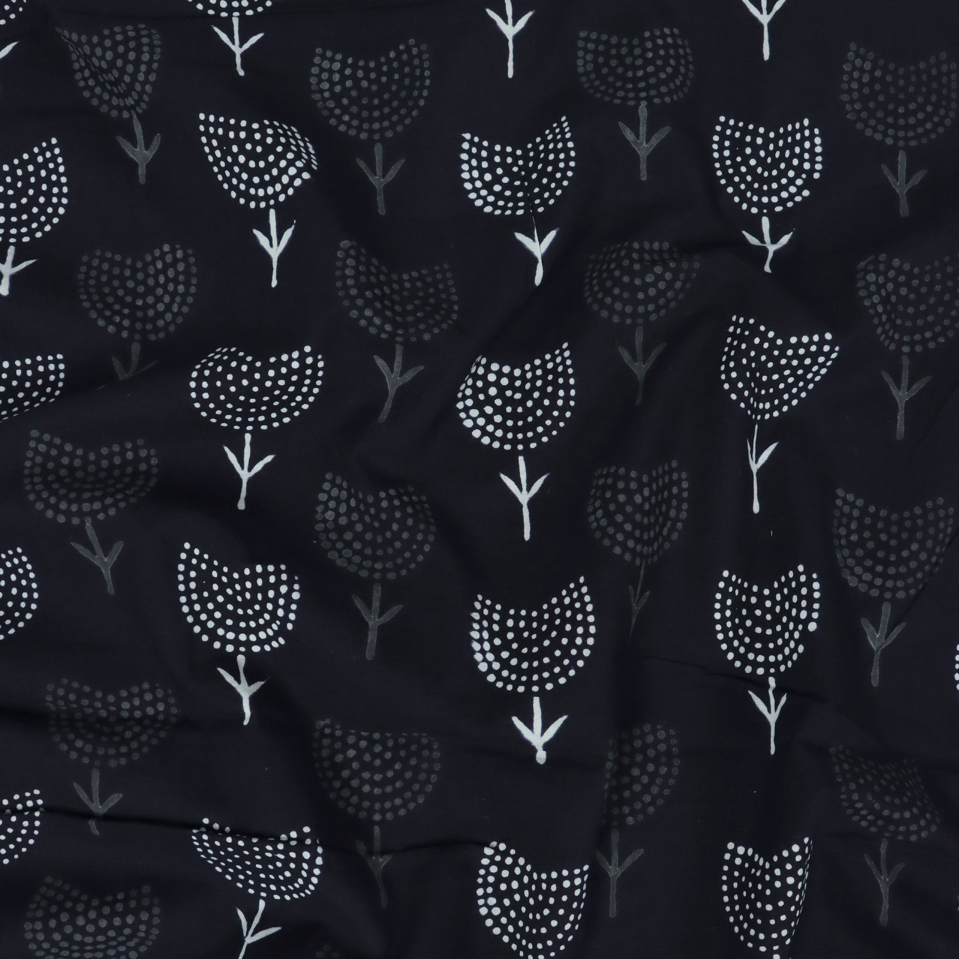 Black And White Cotton Fabric For Kurti Online