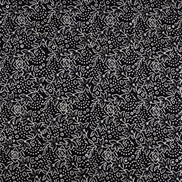 Printed Cotton Hand Block Black and White Fabric