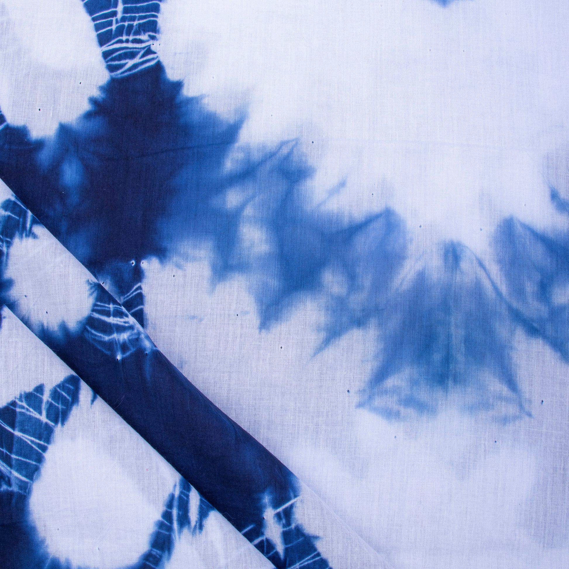 Blue Soft Cotton Tie Dye Materials Fabric Online