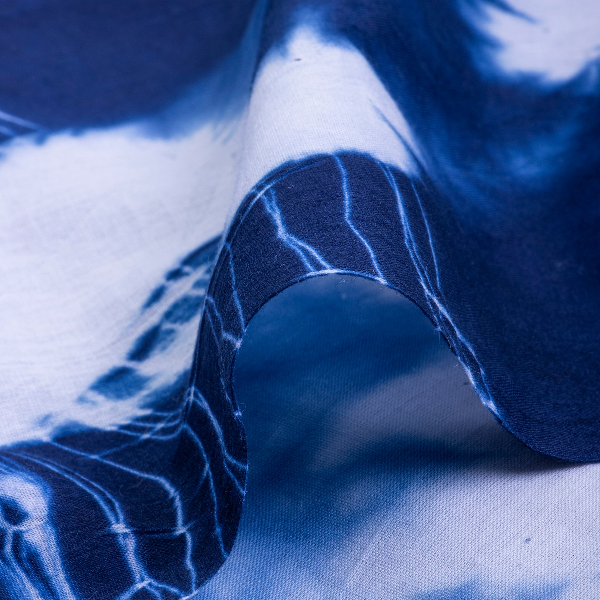 Blue Soft Cotton Tie Dye Materials Fabric Online