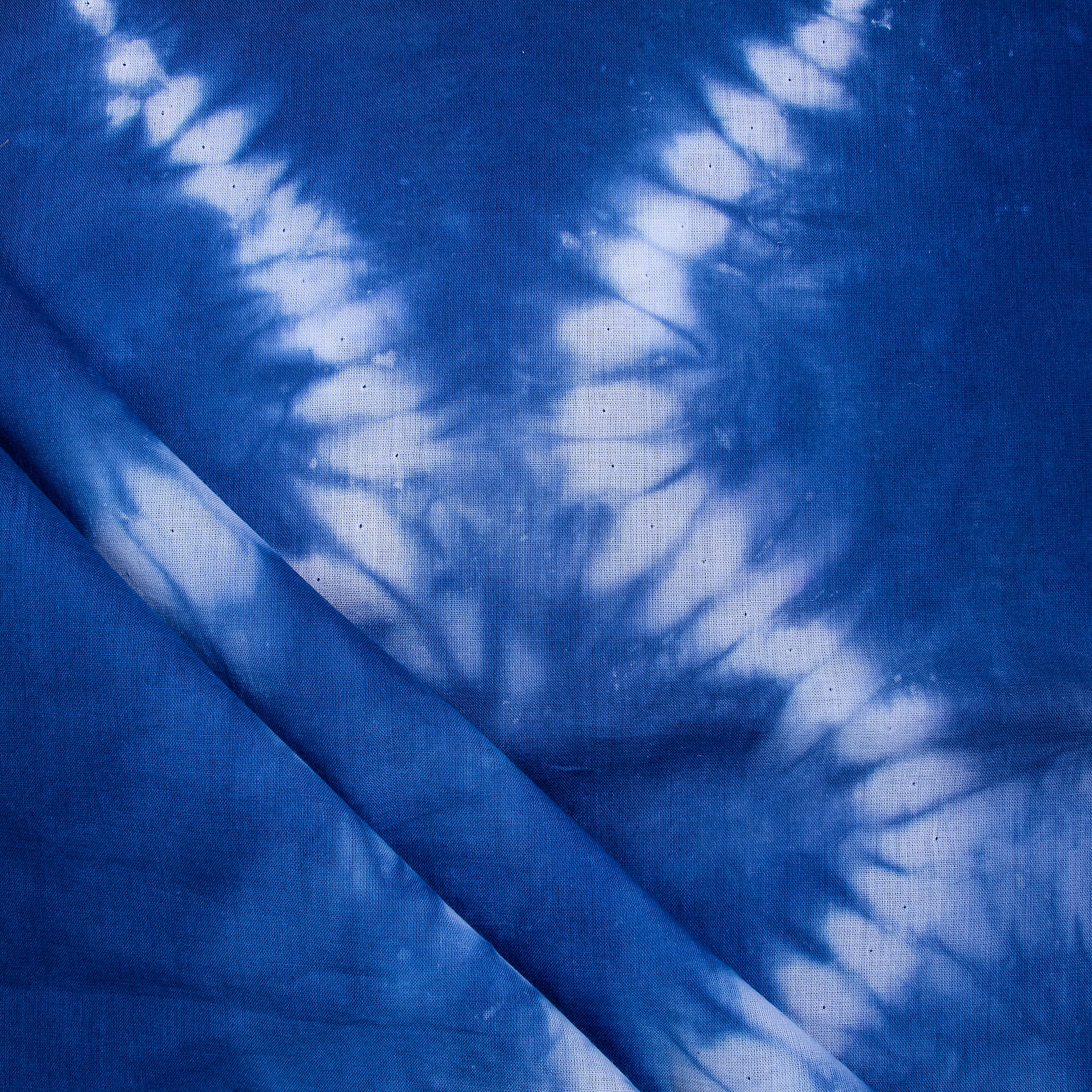 Luxury Blue Tie Dye Shibori Print Dress Material Fabric