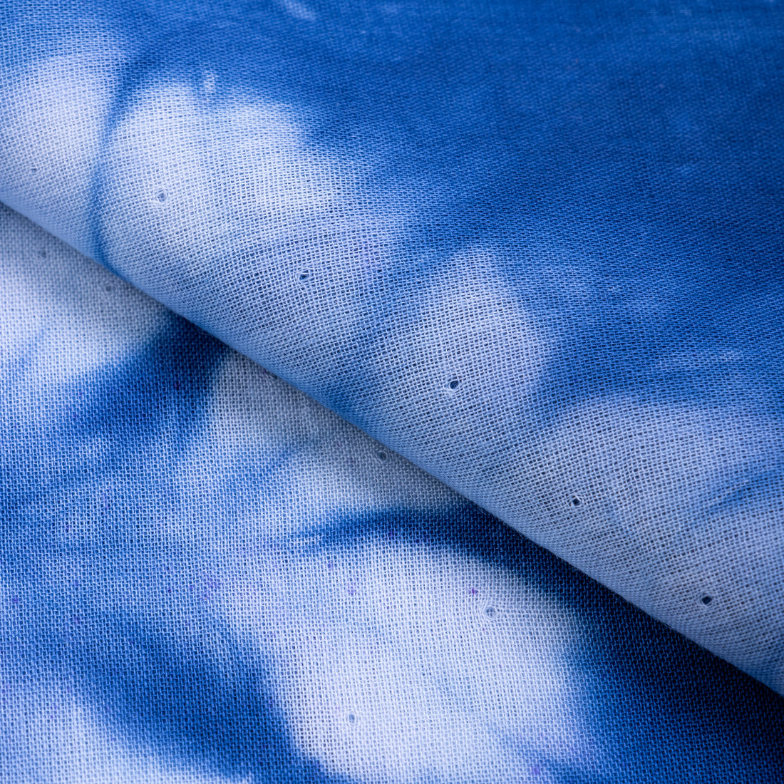 Luxury Blue Tie Dye Shibori Print Dress Material Fabric