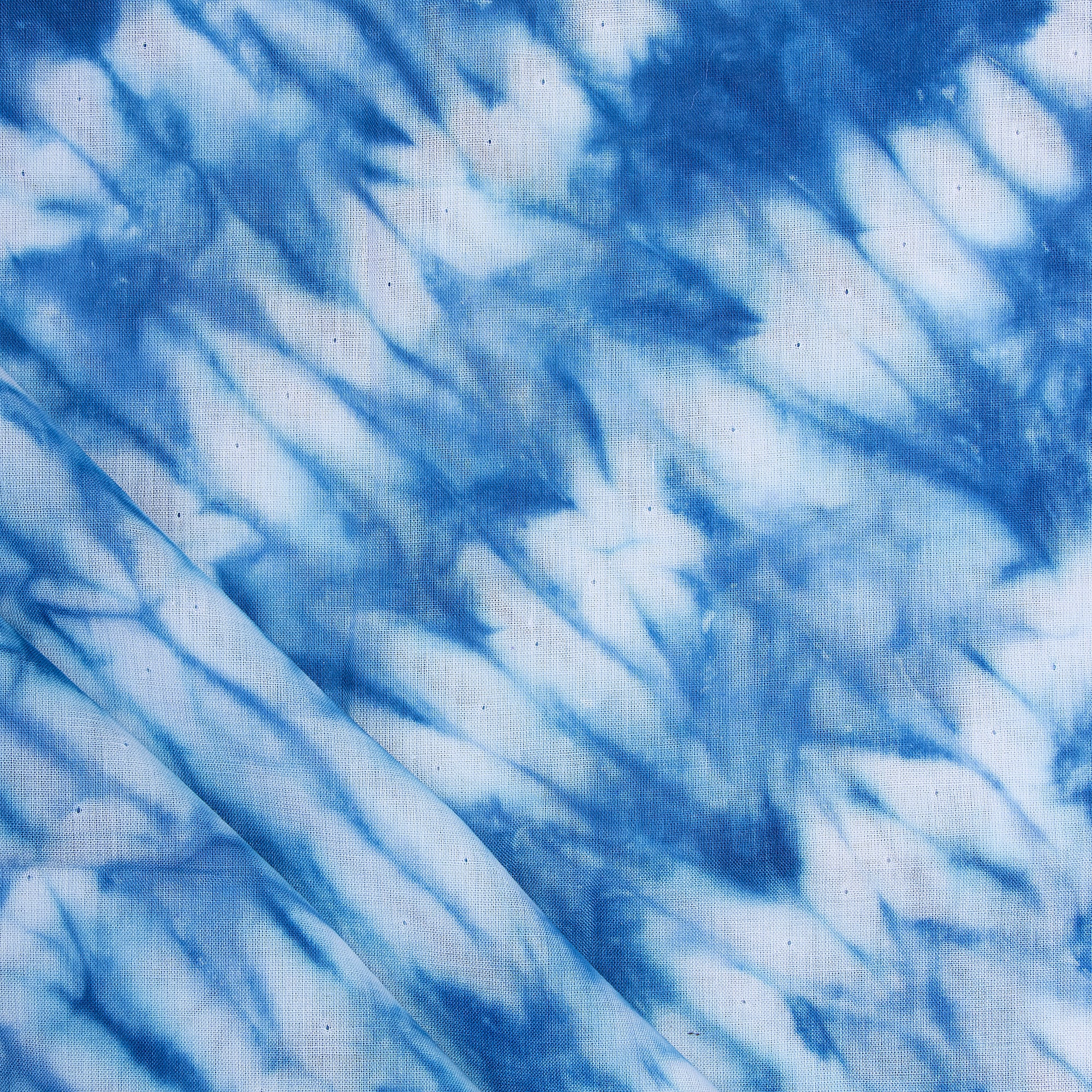 Beautiful Sky Blue Tie Dye Shibori Print Cotton Fabric