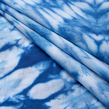 Beautiful Sky Blue Tie Dye Shibori Print Cotton Fabric