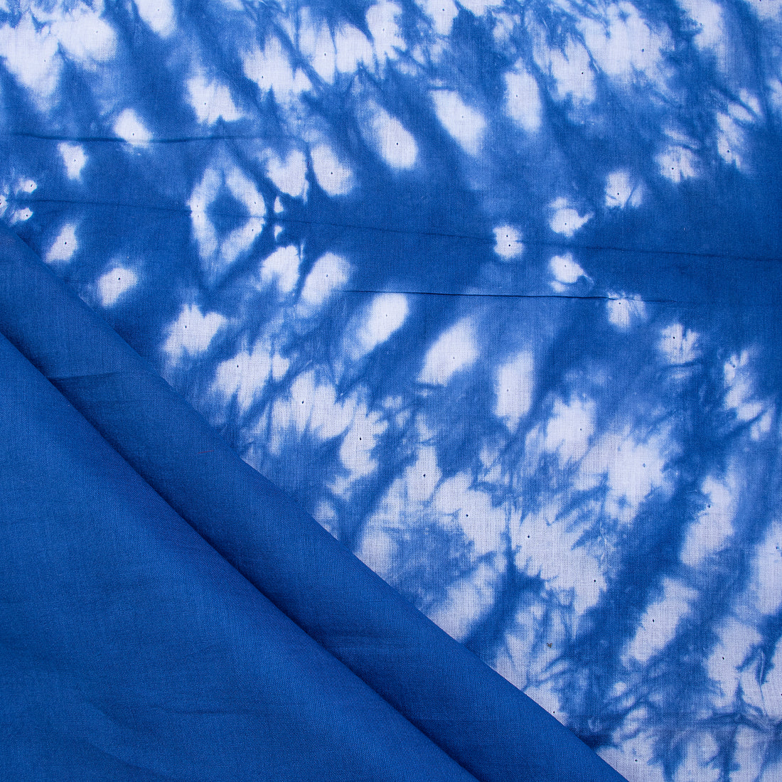 Hand Sky Blue Shibori Tie and Dye Fabric