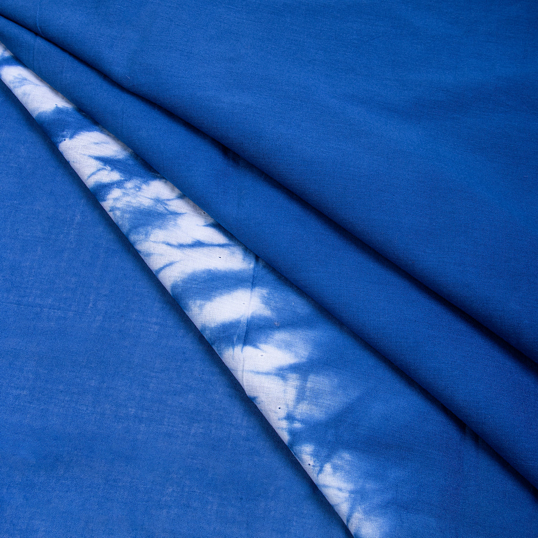 Hand Sky Blue Shibori Tie and Dye Fabric