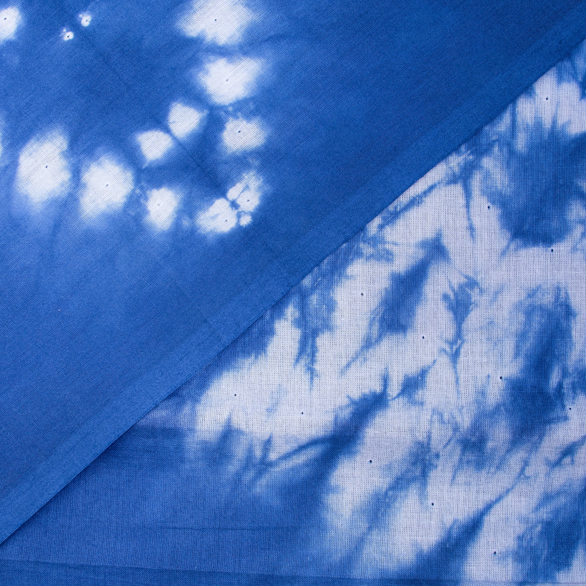 Hand Sky Blue Shibori Tie and Dye Fabric