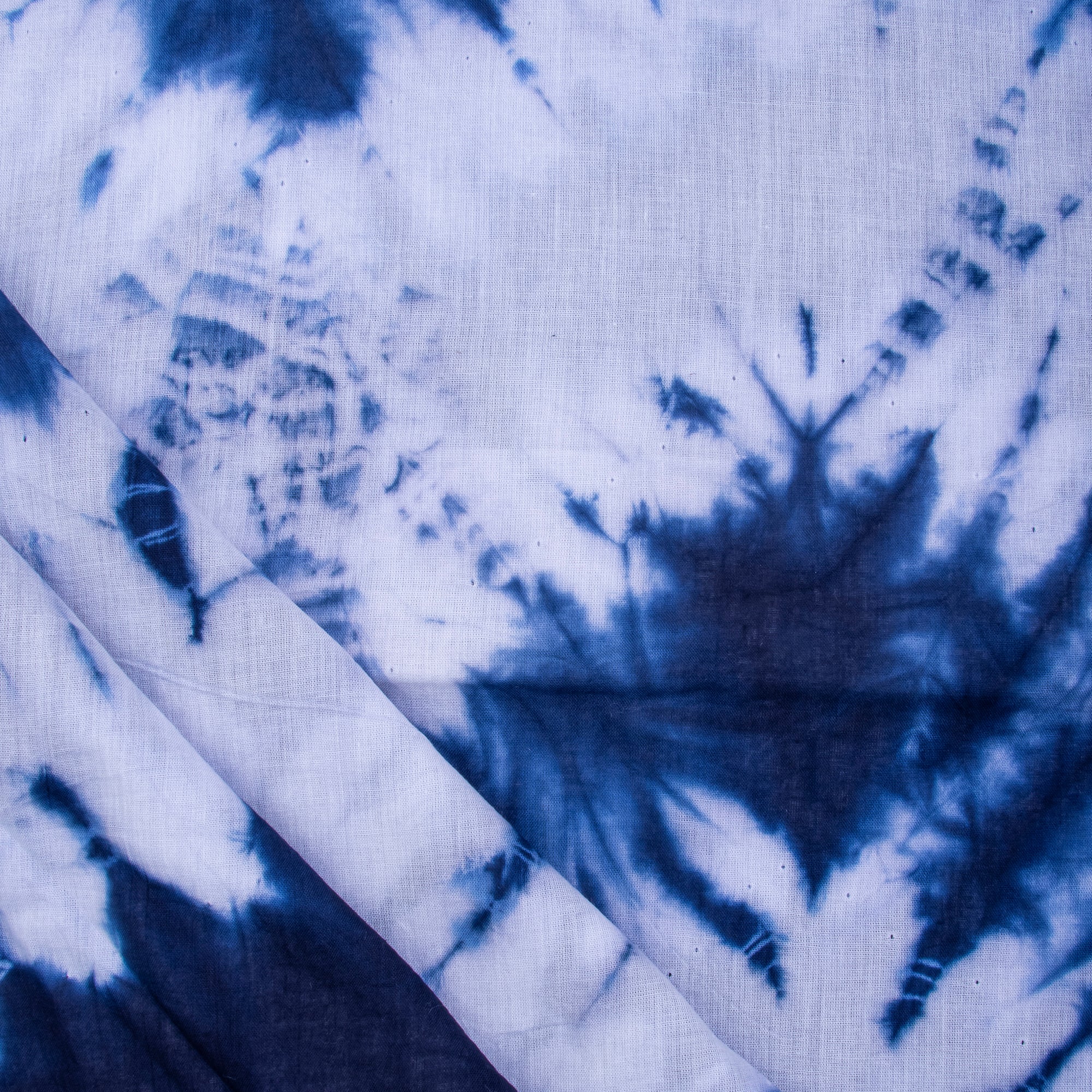 Hand Blue Tie and Dye Colours Soft Cotton Fabric Online