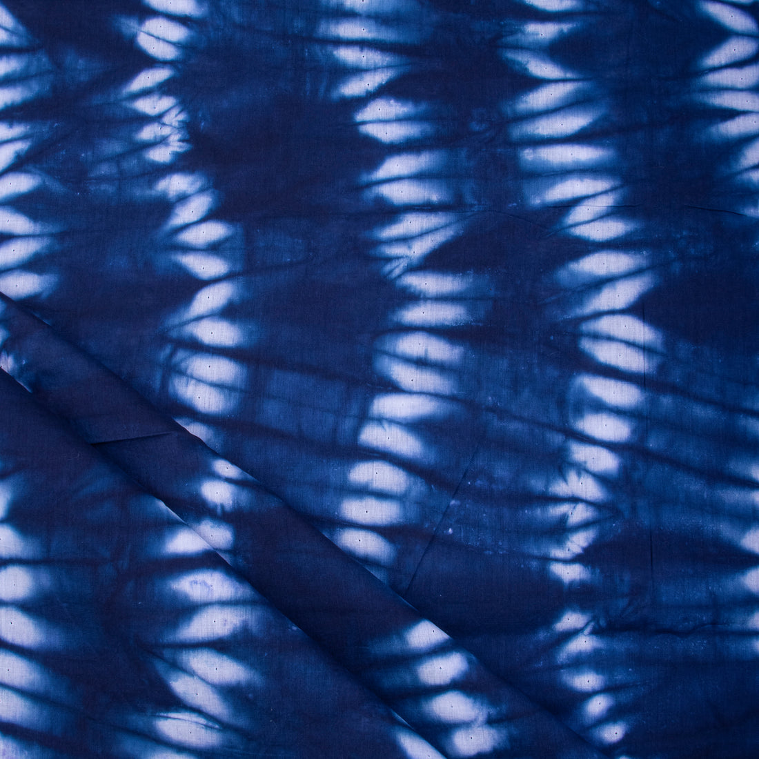 Blue Tie Dye Pure Cotton Shibori Print Dress Material Online