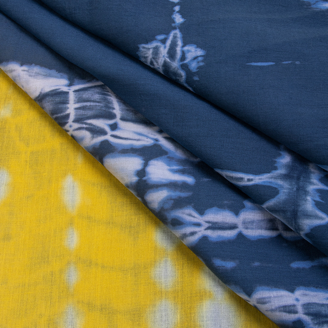 Yellow Shibori Cotton Tie N Dye Fabric Online