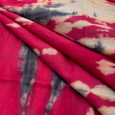 Red Shibori Cotton Tie Dye Set Fabric Online