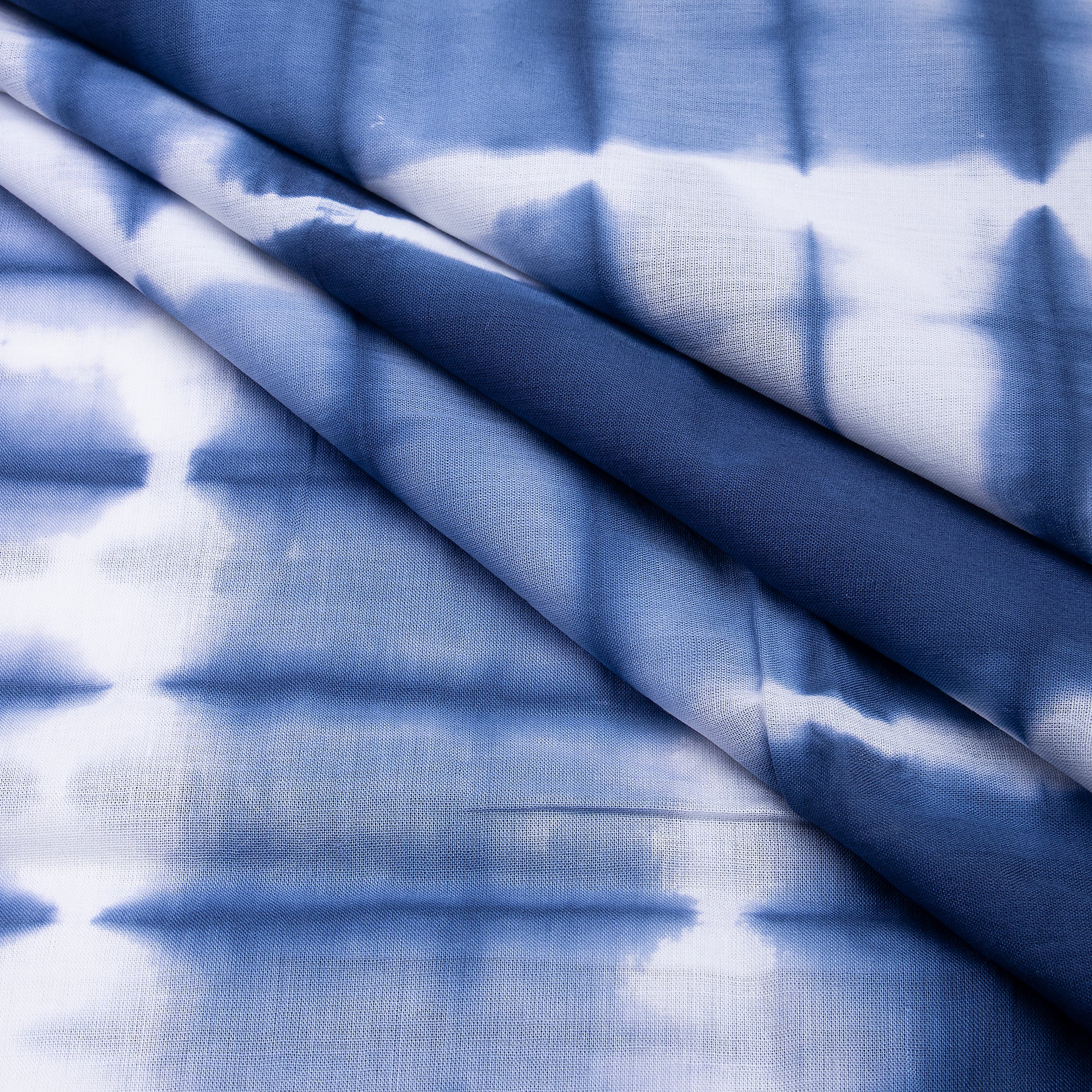 Softest Blue Shibori Cotton Tie Dye Fabric Online