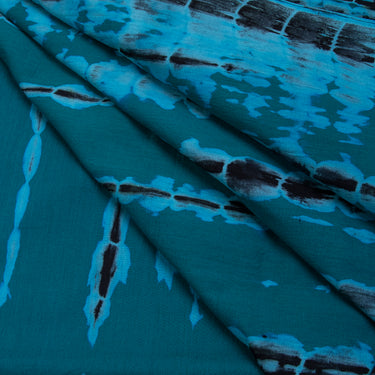 Softest Green Hand Tie Dye Cotton Fabric Online