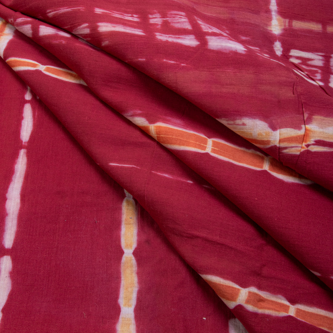 Soft Red Hand Cotton Tie Dye Fabric Online
