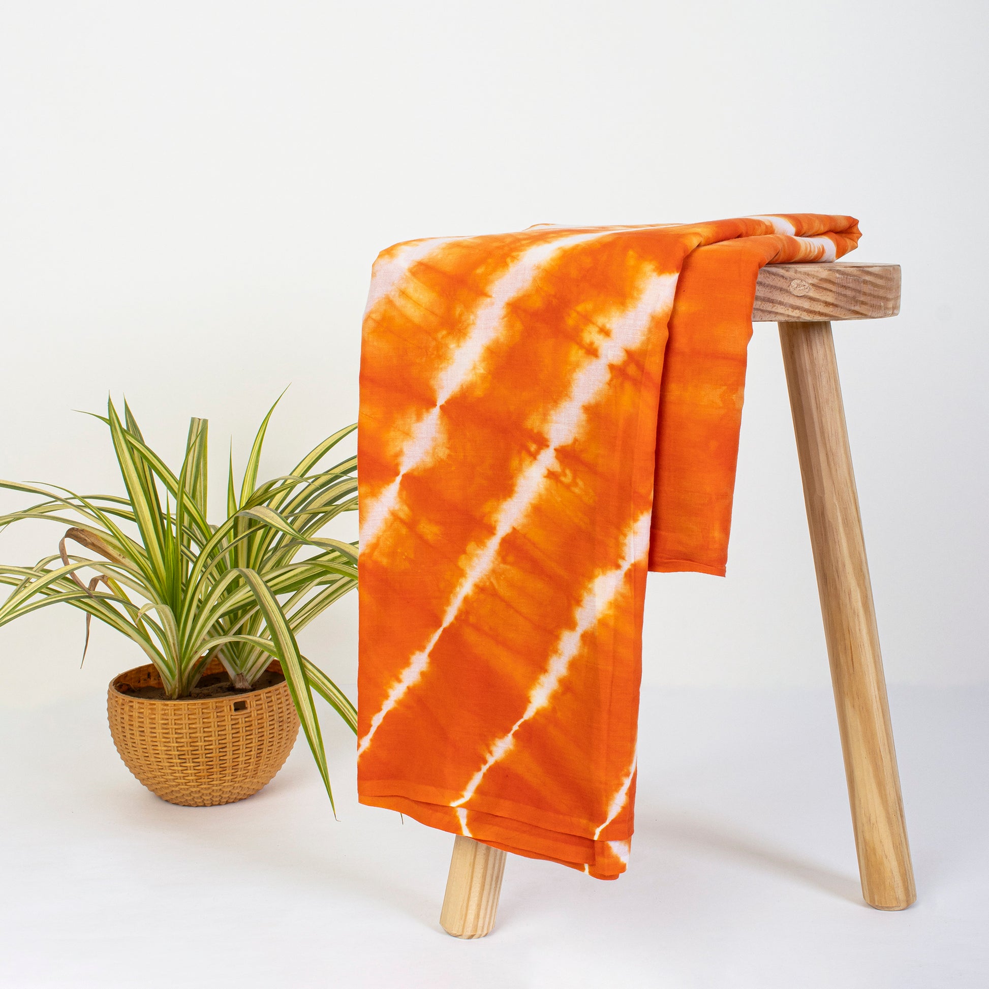 Handmade Orange Tie And Dye Fabric Online