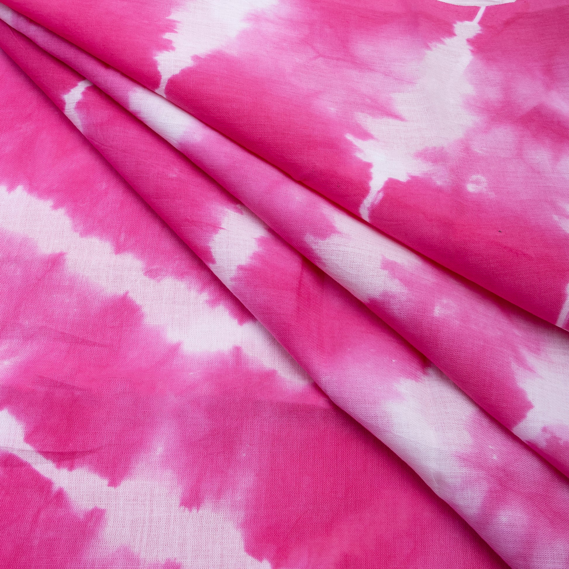 Handmade Pink Tie Dye Materials Pure Cotton Fabric