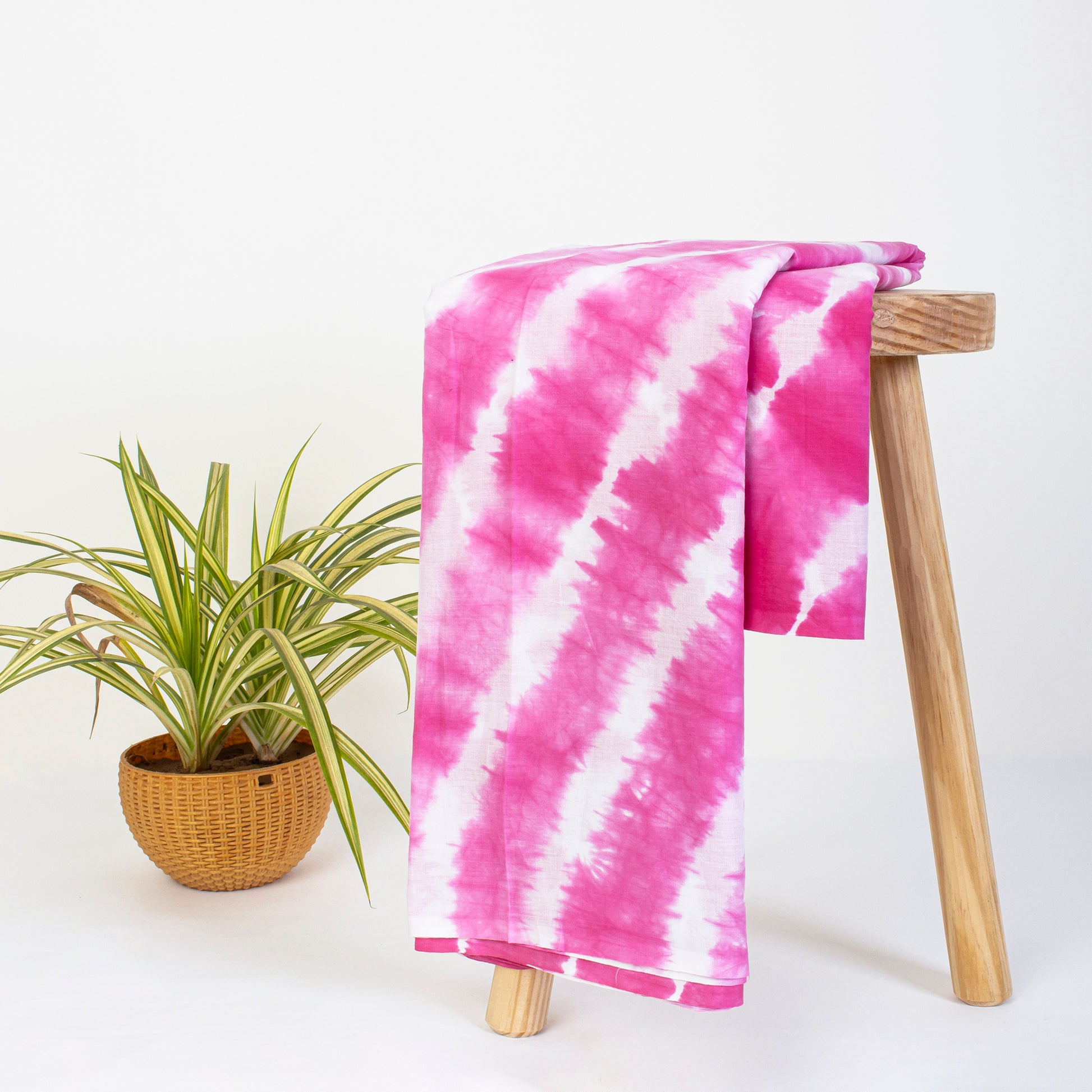 Handmade Pink Tie Dye Materials Pure Cotton Fabric