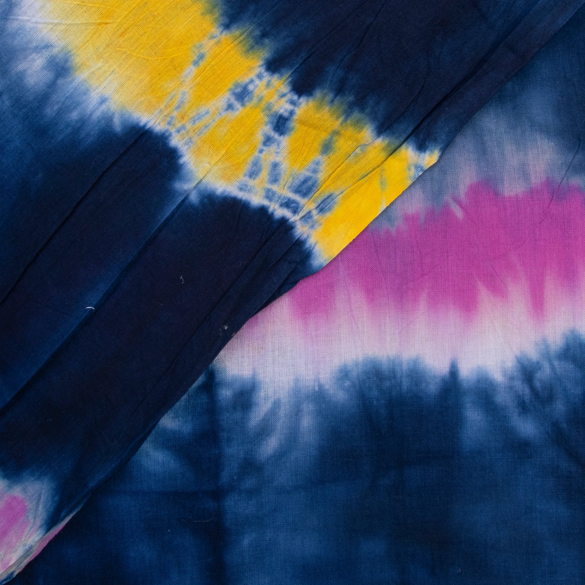 Yellow Tie Dye Print Cotton Fabric For Dress Material Online