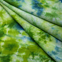 Green Tie Dye Soft Cotton Shibori Fabric For Dress Material Online