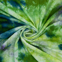 Green Tie Dye Soft Cotton Shibori Fabric For Dress Material Online