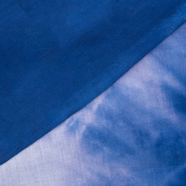 Blue Tie Dye Soft Cotton Shibori Fabric For Dress Material Online