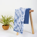 Blue Tie Dye Cotton Shibori Cloth For Dress Material Online