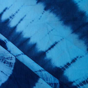 Sky Blue Tie Dye Shibori Silk Fabric For Dress Material Online