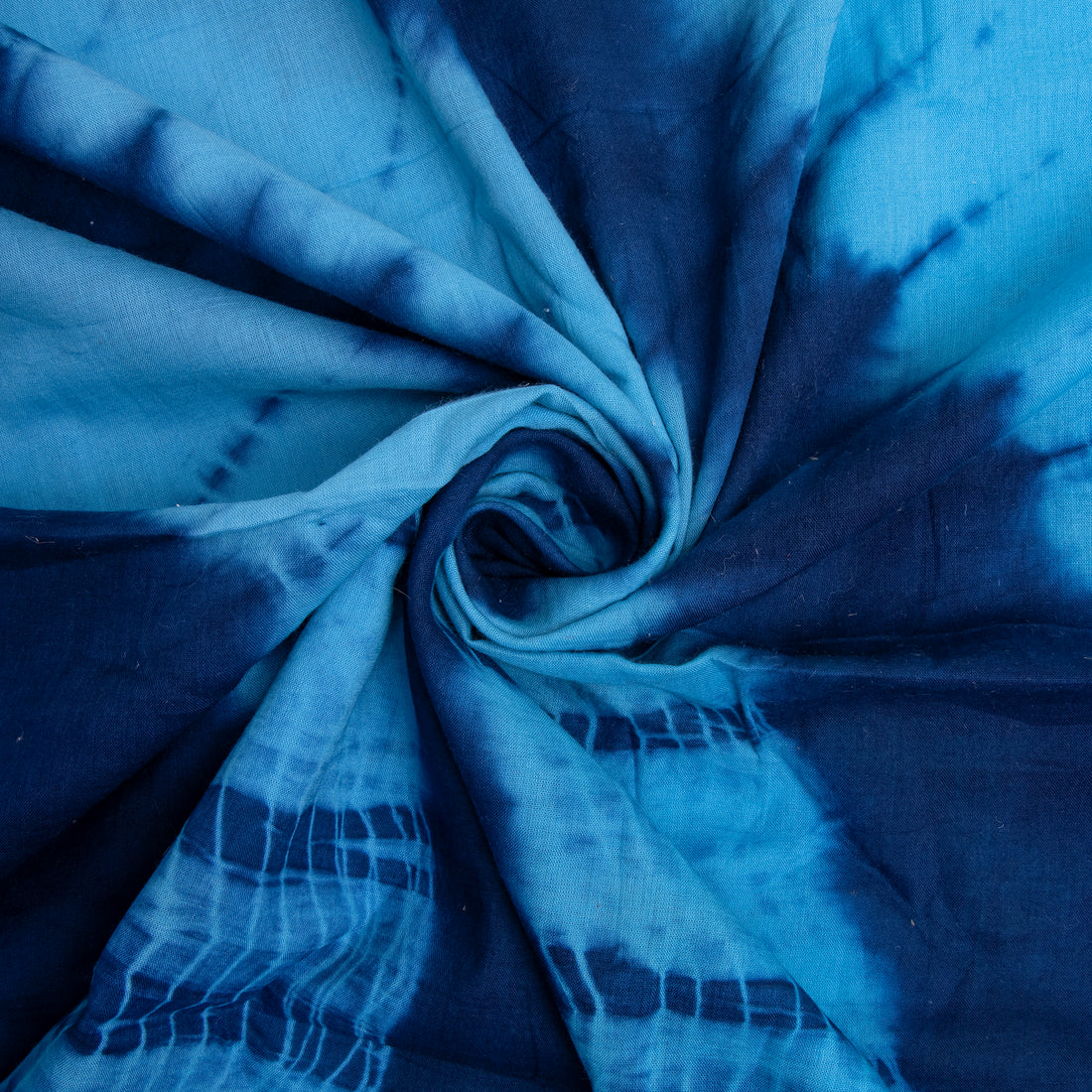 Sky Blue Tie Dye Shibori Silk Fabric For Dress Material Online