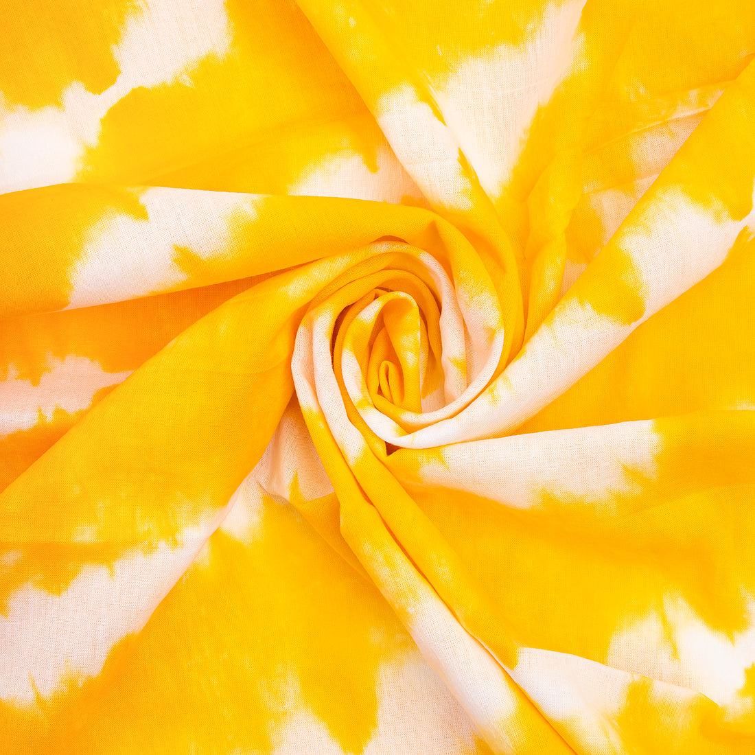 Yellow Tie Dye Shibori Print Dress Cotton Fabric Material Online