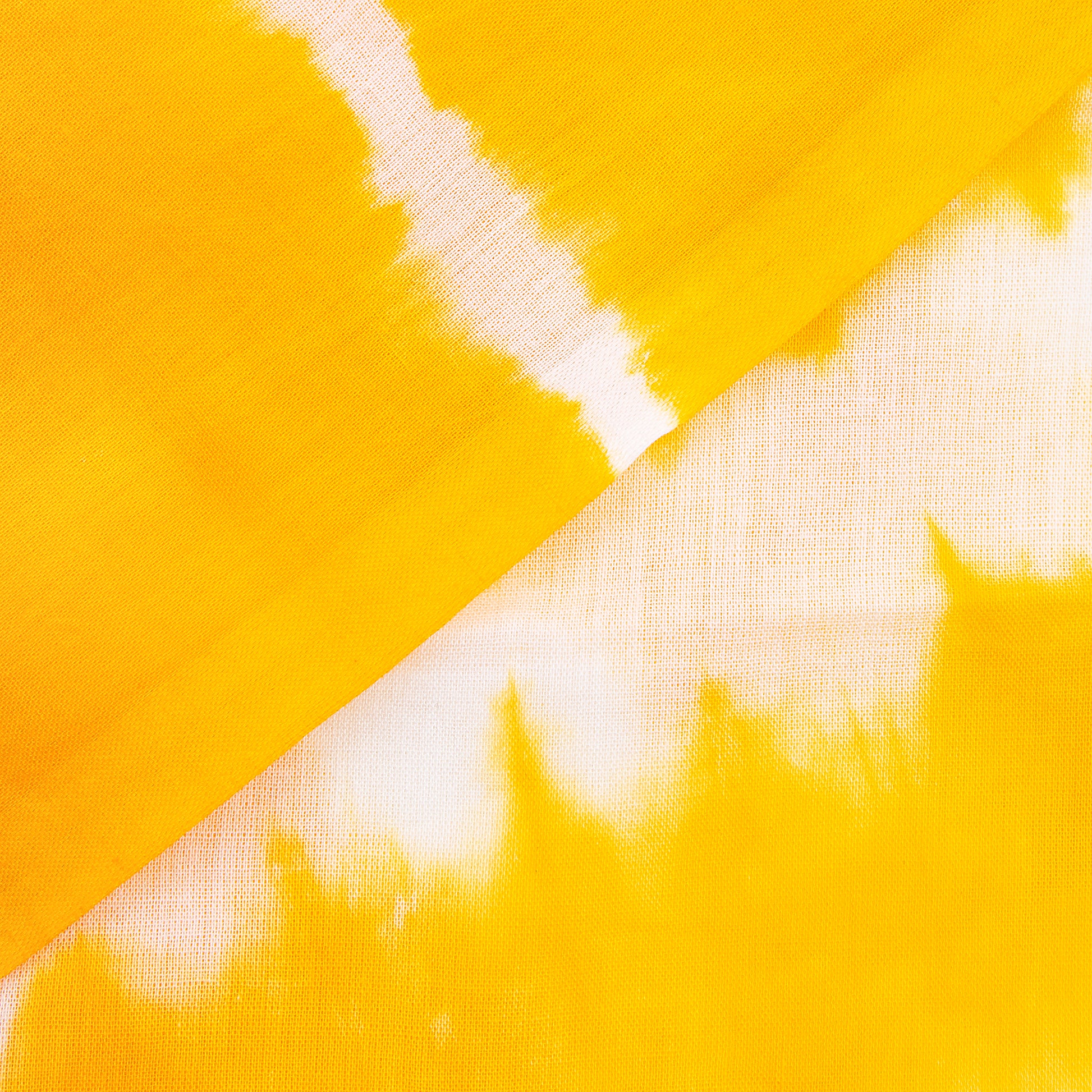 Yellow Tie Dye Shibori Print Dress Cotton Fabric Material Online