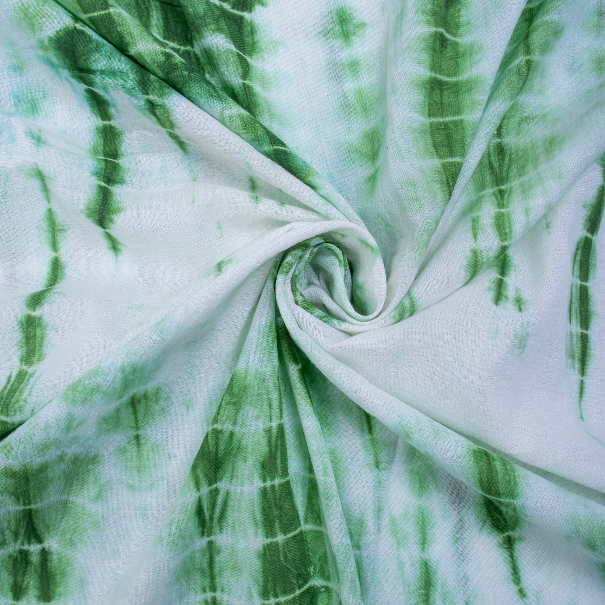 Green Tie Dye Fabric Handmade Cotton For Dress Material Online