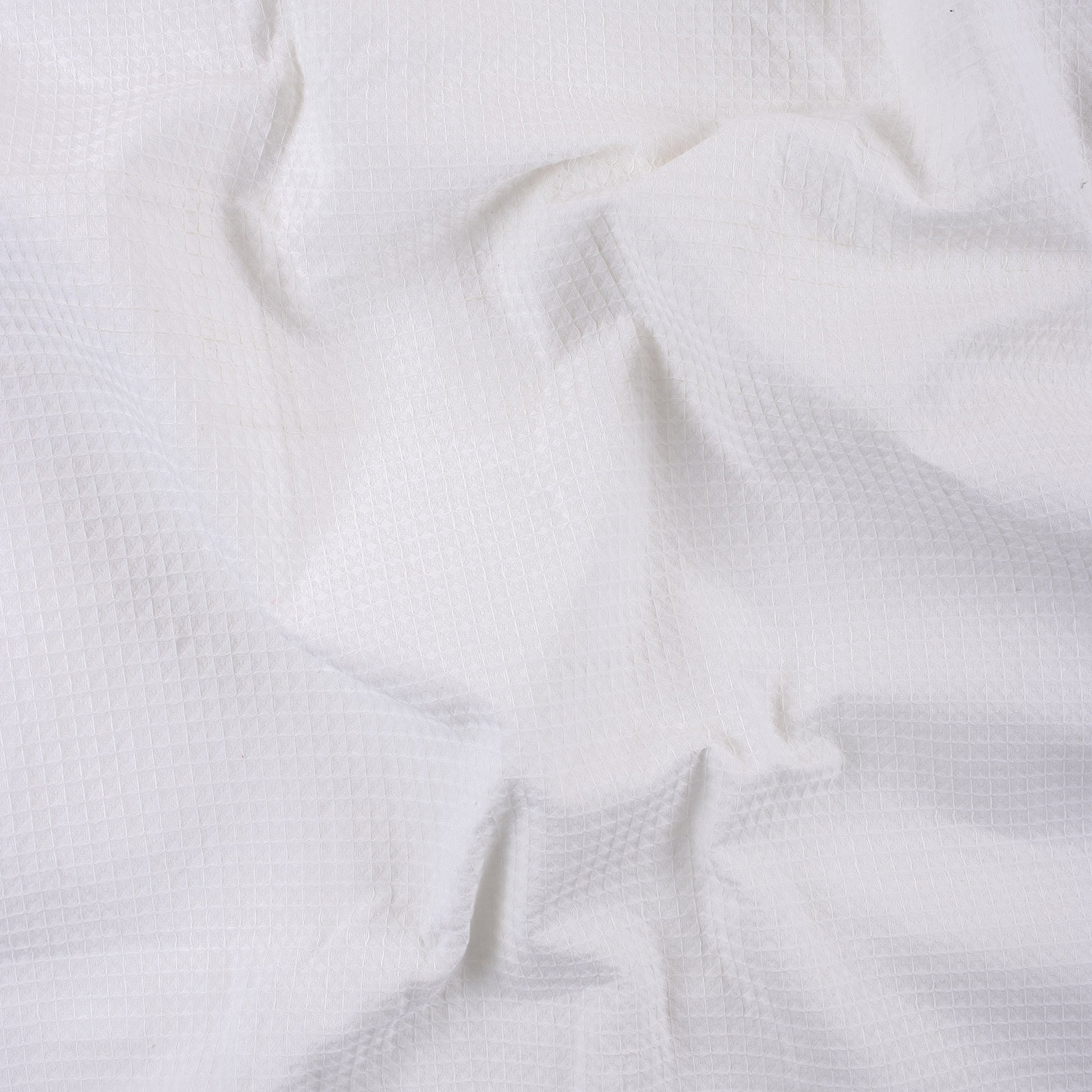 Solid White Waffle Fabric