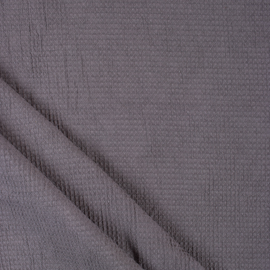 Grey Waffle Plain Fabric