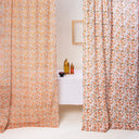 Premium Orange Block Print Curtains Decor For Home