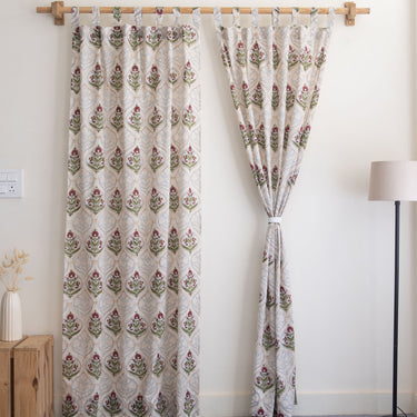Boota Hand Block Printed Curtain for Window Home