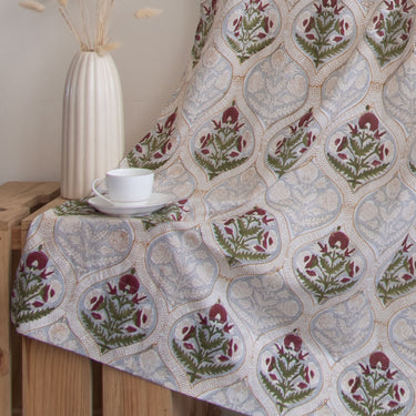 Boota Hand Block Printed Curtain for Window Home