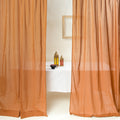 Premium Solid Rust Cotton Plain Curtains Set