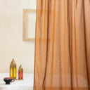 Premium Solid Rust Cotton Plain Curtains Set