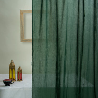 Premium Emerald Green Cotton Curtain