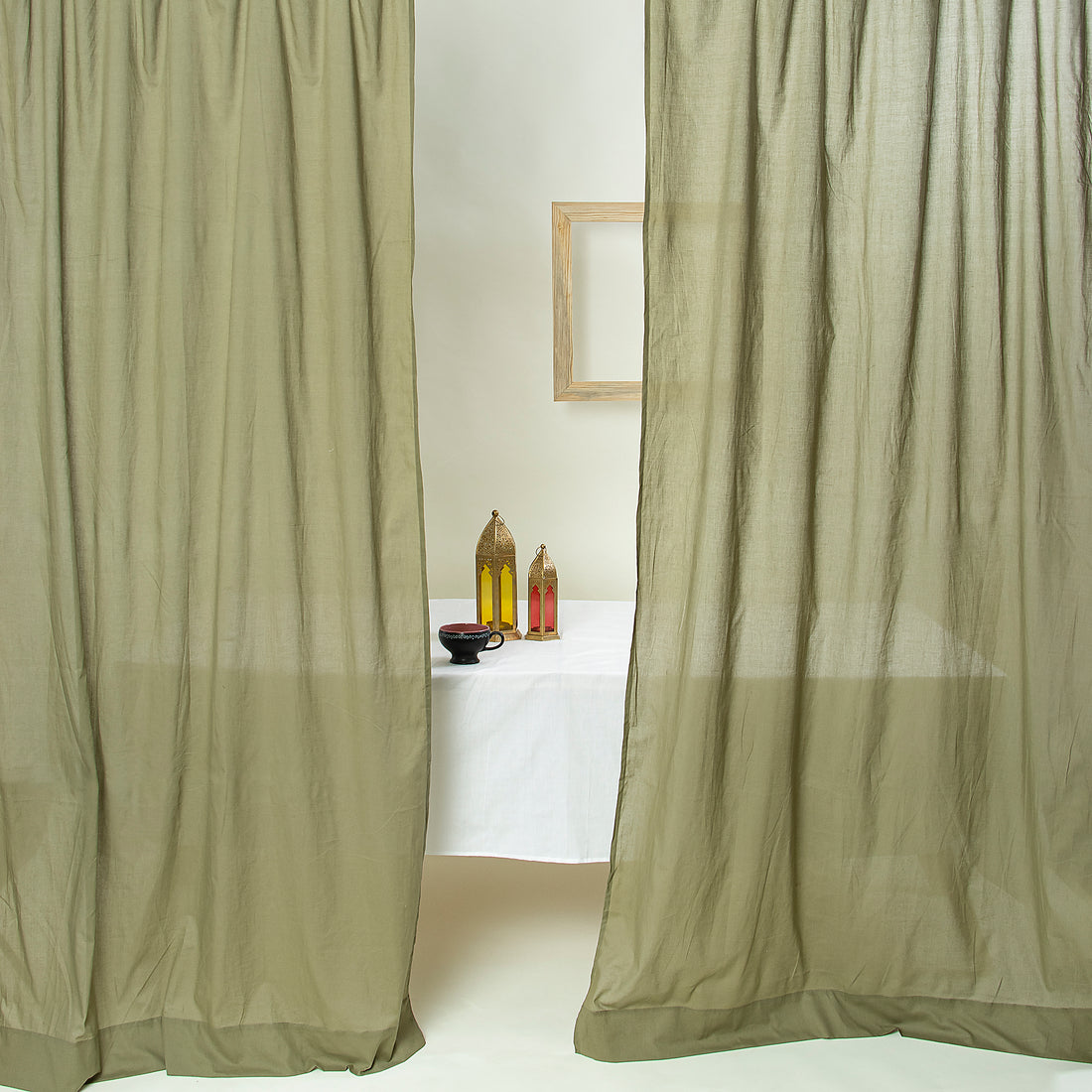 Best Quality Cotton Olive Green Curtains Online