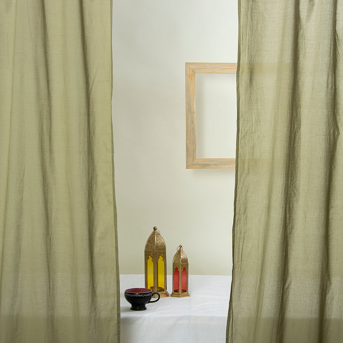 Best Quality Cotton Olive Green Curtains Online