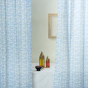 Sky Blue Bubble Cotton Curtains For Home Online