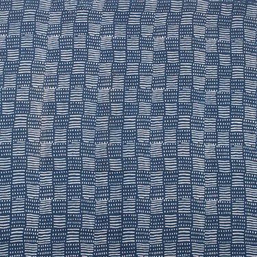 Handmade Indigo Blue Abstract Cotton Canvas Fabric 