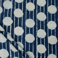 Indigo Blue Polka Dots Canvas Duck Fabric