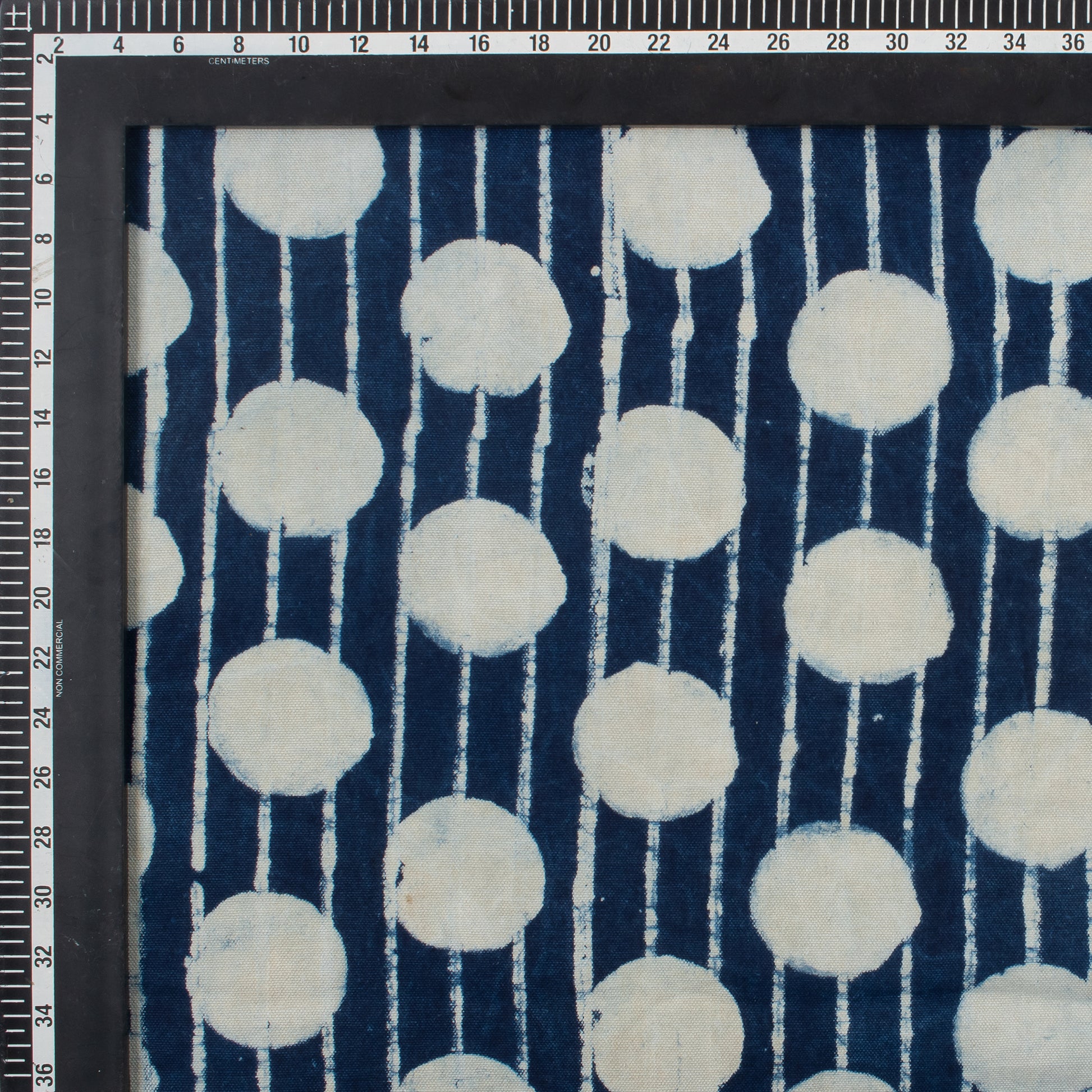 Indigo Blue Polka Dots Canvas Duck Fabric