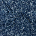 Floral Print Indigo Cotton Canvas Fabric