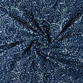 Floral Print Indigo Cotton Canvas Fabric