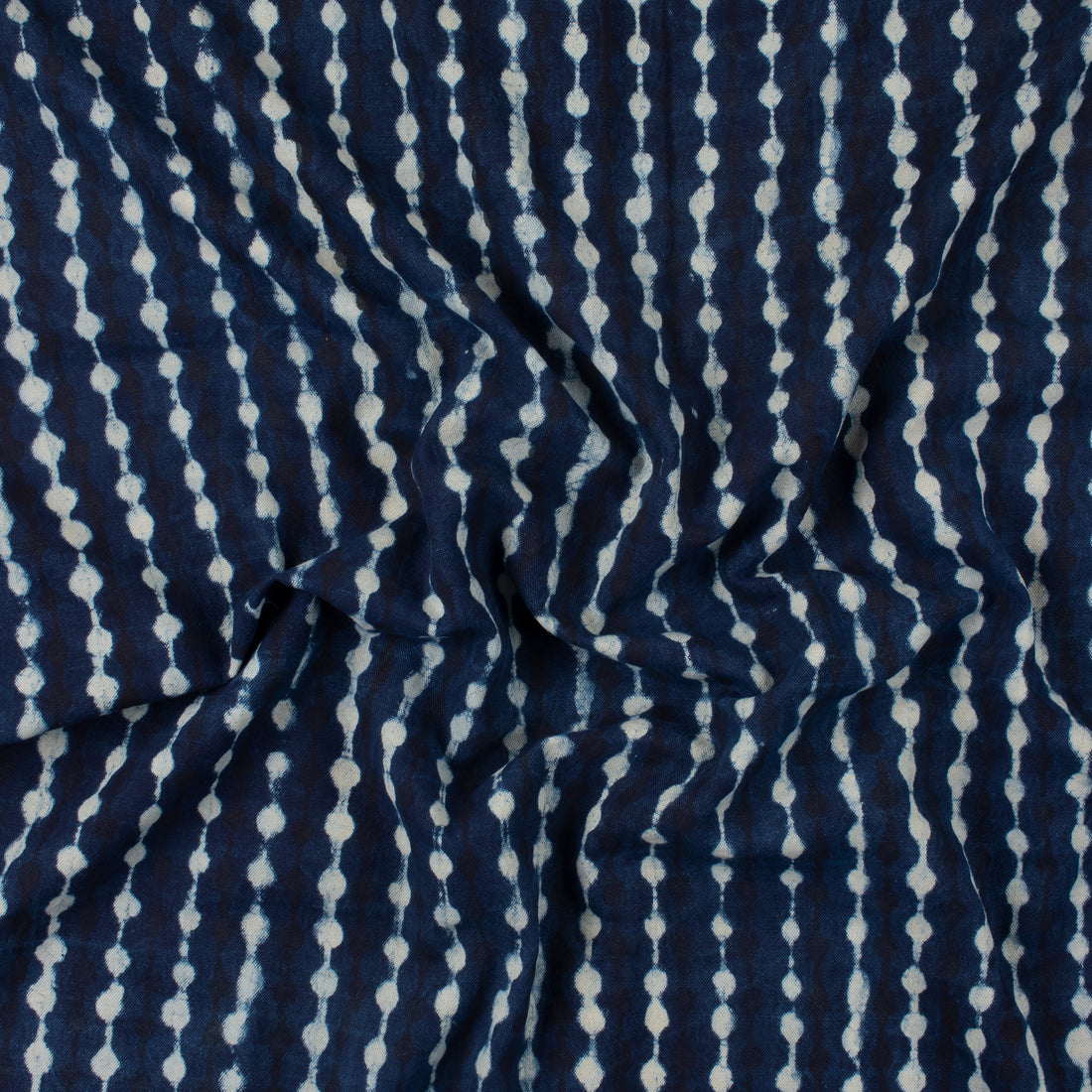 Polkas & Stripes Printed Indigo Canvas Cloth