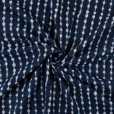 Polkas & Stripes Printed Indigo Canvas Cloth