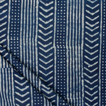 Stripes Printed Indigo Canvas Fabric For Bags